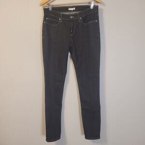 Eileen Fisher Womens Tapered Jeans Size 8 Blue Dark‎ Wash Denim Mid Rise Pockets